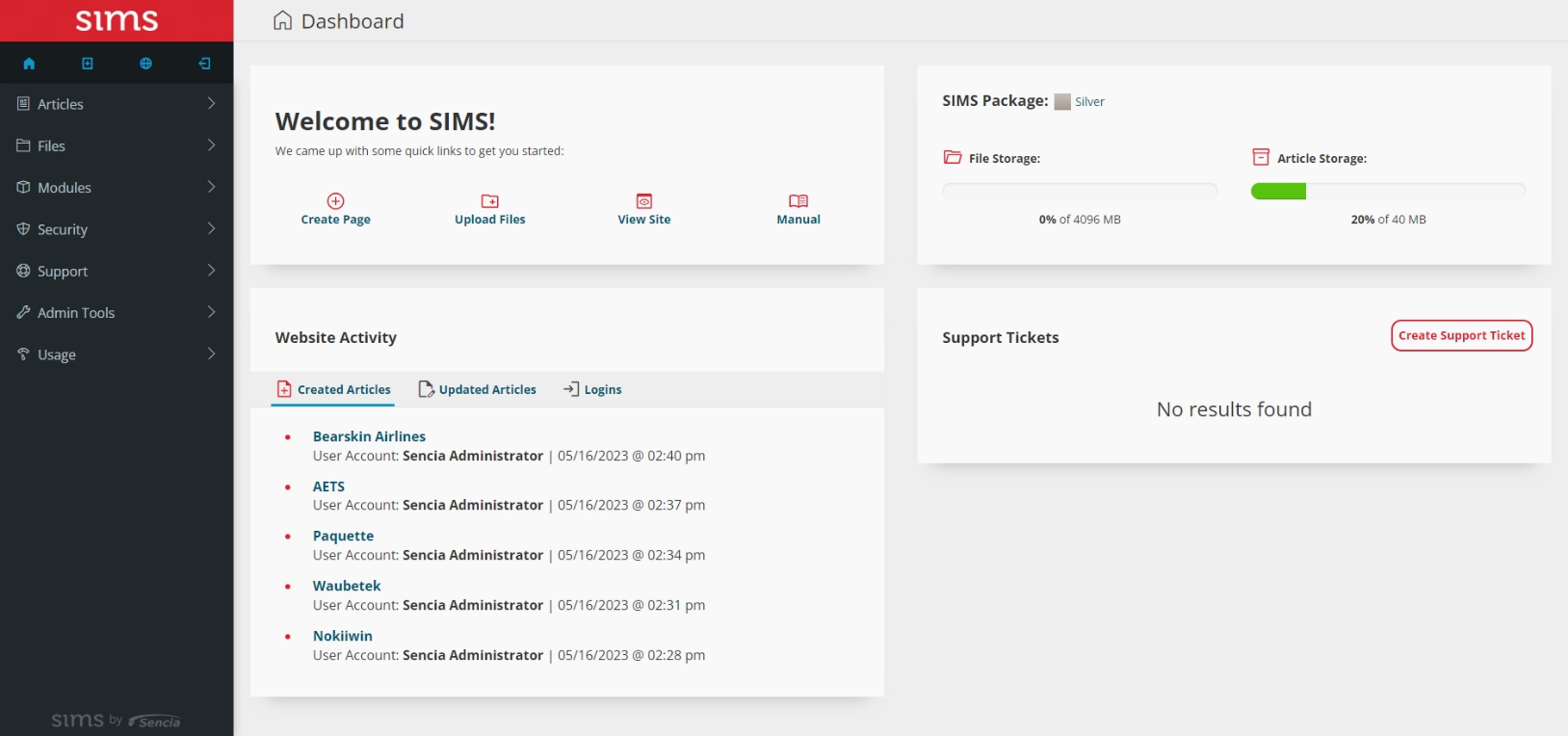 sims-dashboard
