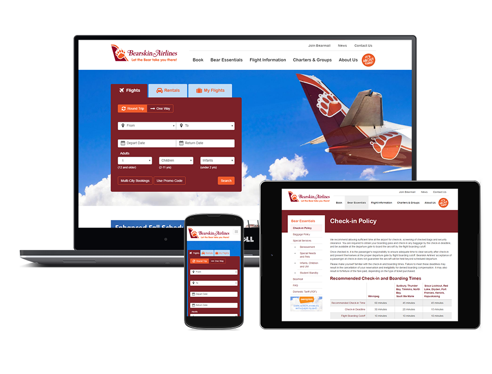 Finalized Bearskin Airlines website