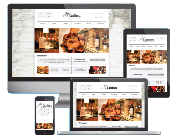 Caribou Restaurant Responsive Responsive Website Design Example